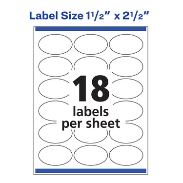 Avery Printable Blank Oval Labels, 1.5